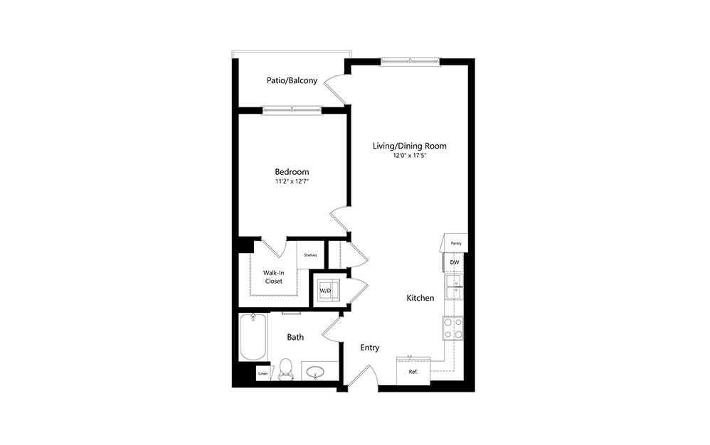 A3.3 - 1 bedroom floorplan layout with 1 bath and 756 square feet.